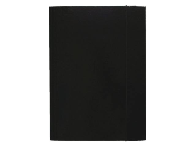 Elastomap folio 3 kleppen zwart