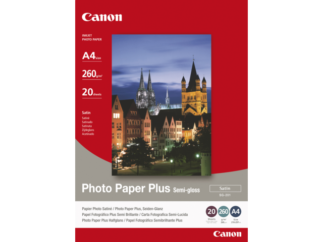 Inkjetpapier canon sg-201 a4 260gr semi glossy 20vel