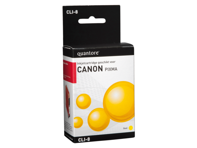 Inkcartridge quantore canon cli-8 geel+chip