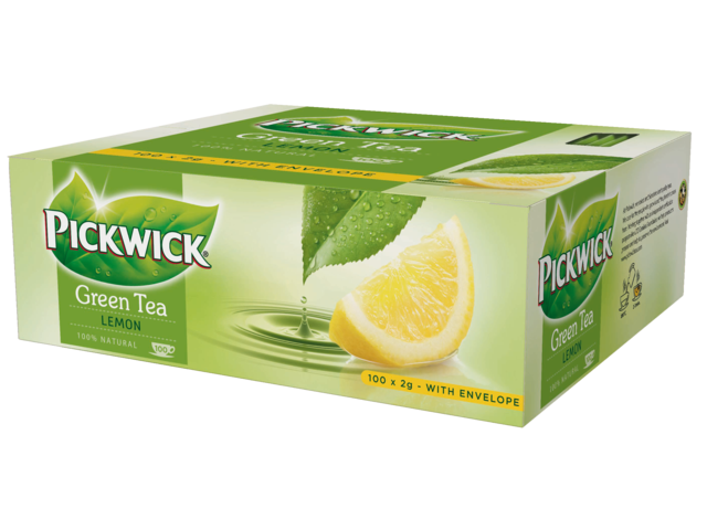 Thee pickwick groene thee original lemon 100 zakjes van 2gr