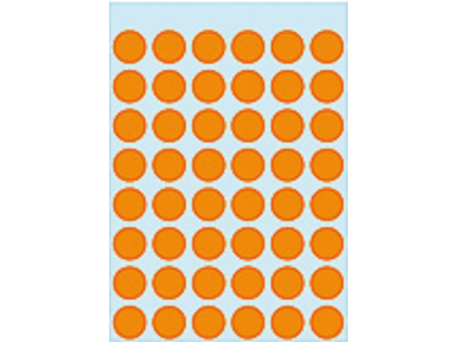 Etiket herma 1864 rond 12mm fluor oranje 240stuks