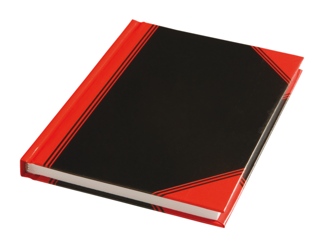 Notitieboek zwart/rood a6 lijn 60gr 96vel