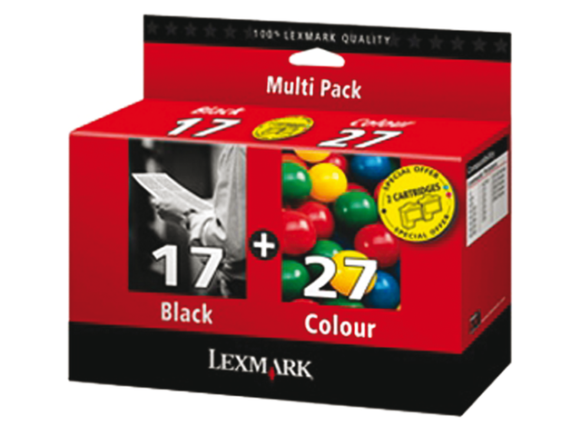 Inkcartridge lexmark 80d2952 17 zwart + 3 kleuren
