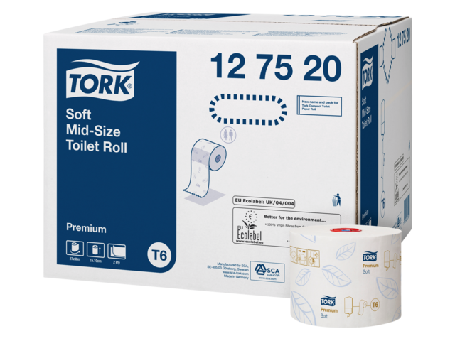 Toiletpapier tork t6 127520 2laags premium 90m 27rollen