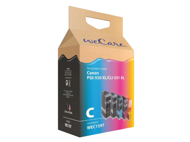 Inkcartridge wecare canon pgi-550xl cli-551xl zwart + kleur
