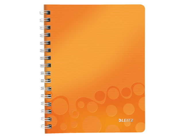 Notitieboek leitz wow a5 spiraal pp lijn oranje