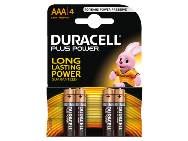 Batterij duracell plus power 4xaaa alkaline