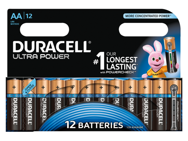 Batterij duracell ultra power 12xaa alkaline