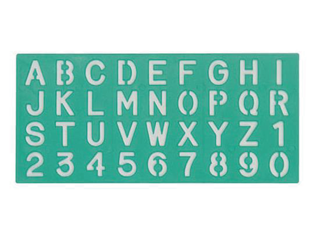 Lettersjabloon linex 20mm hoofdletters/letters/cijfers