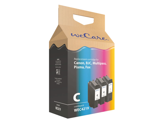 Inkcartridge wecare canon bci-24 2x zwart + kleur