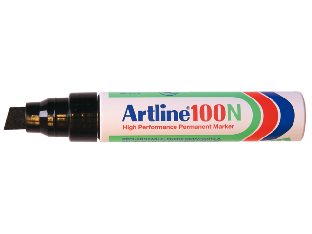Viltstift artline 100 schuin zwart 4-12mm