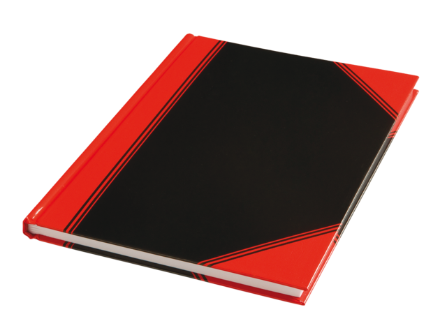 Notitieboek zwart/rood a5 lijn 60gr 96vel