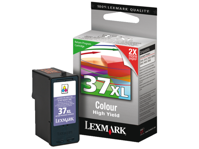 Inkcartridge lexmark 18c2180e 37xl prebate kleur hc