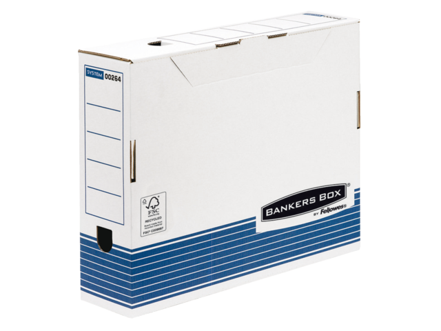 Archiefdoos bankers box standaard 80mm blauw-wit