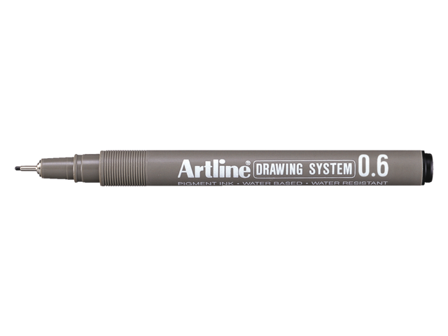Fineliner artline zwart 0.6mm