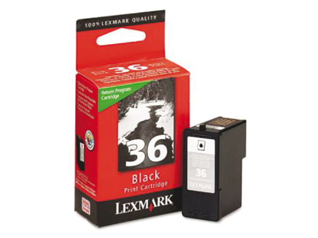Inkcartridge lexmark 18c2130e 36 prebate zwart