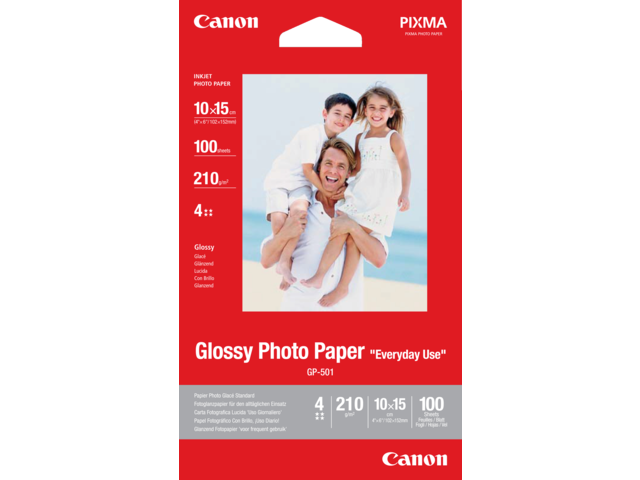 Inkjetpapier canon gp-501 10x15cm 210gr glans 100vel