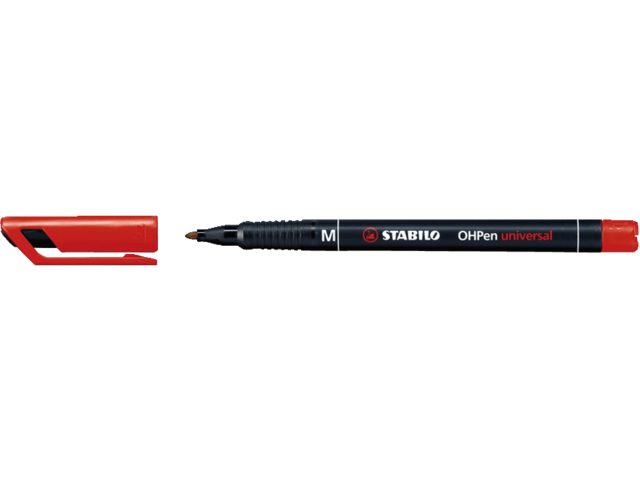 Viltstift stabilo ohp 843/40 rond rood 1mm