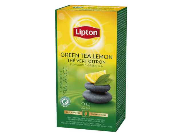 Thee lipton green tea lemon met envelop 25stuks