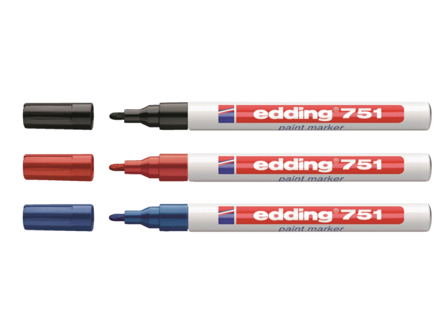 Viltstift edding 751 lakmarker rond zilver 2mm op blister