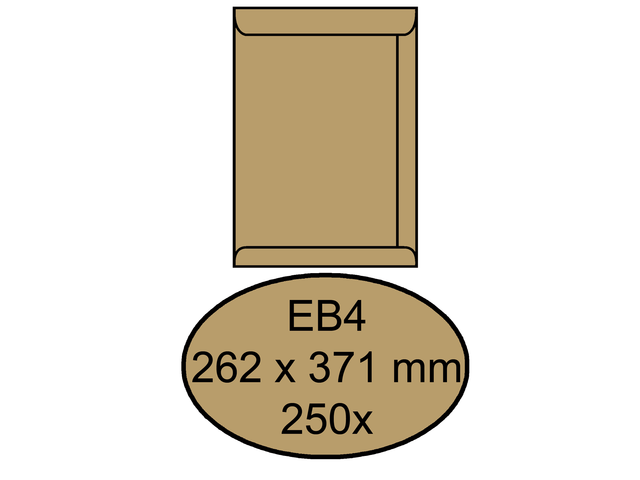 Envelop quantore akte eb4 262x371mm bruinkraft 250stuks
