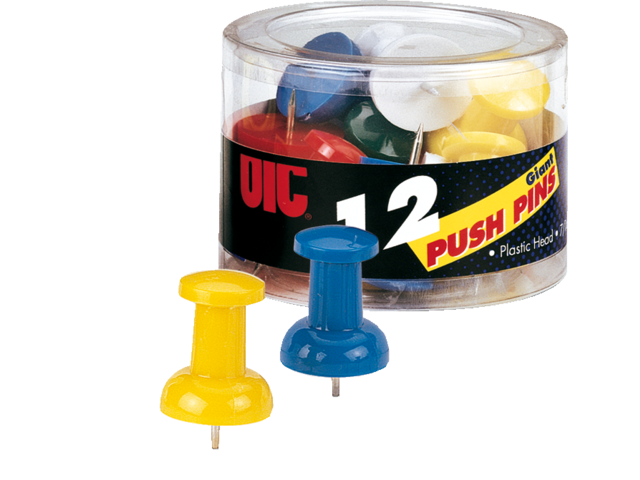 Push pins oic giant assorti