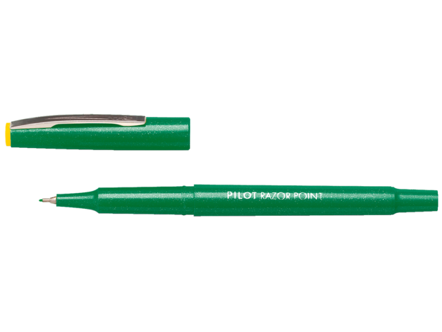 Fineliner pilot razor point sw-10 pp groen 0.3mm