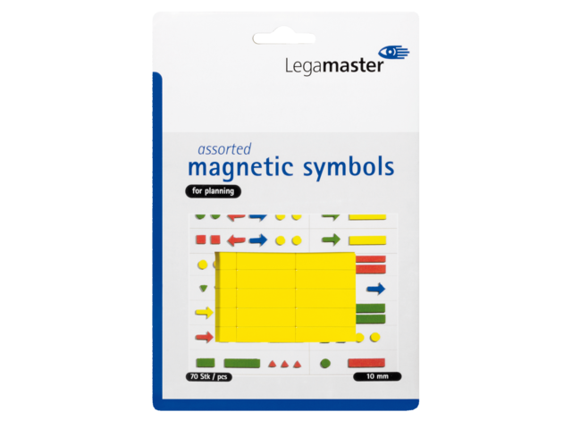 Magneet legamaster symbolen 10mm geel assorti