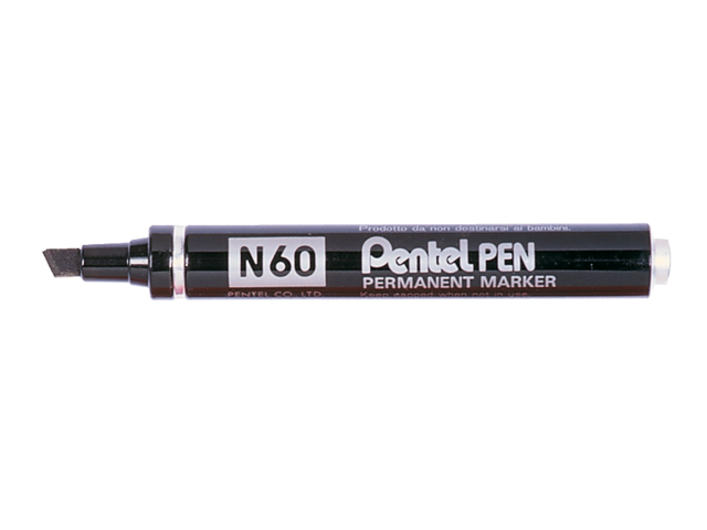 Viltstift pentel n60 schuin zwart 1.5-3mm