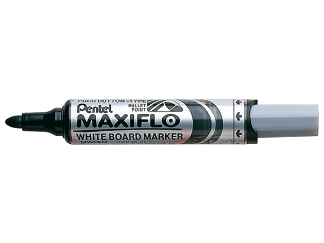 Viltstift pentel mwl5m maxiflo whiteboard zwart 3mm