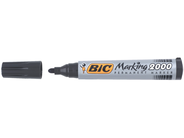 Viltstift bic 2000 rond zwart 1.7mm