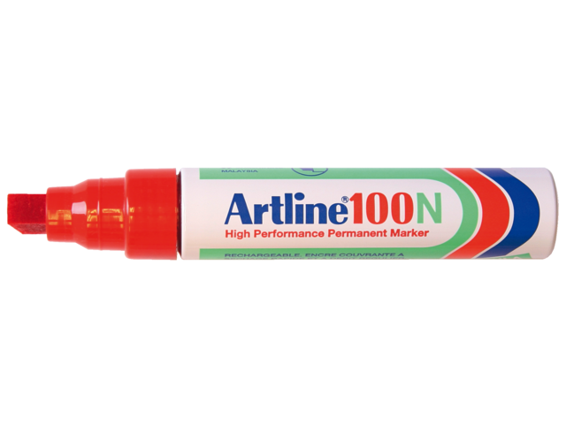 Viltstift artline 100 schuin rood 4-12mm