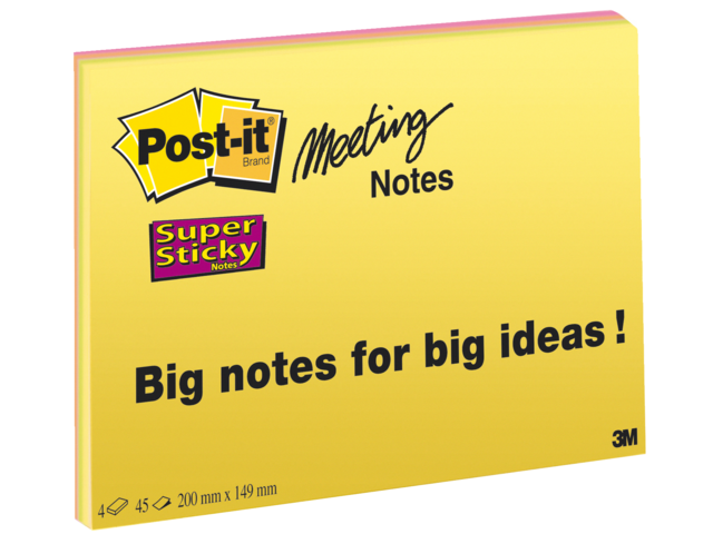 Post-it Super Sticky memoblok Meeting Notes