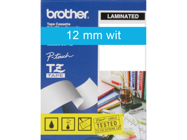 Labeltape brother p-touch tze535 12mm wit op blauw