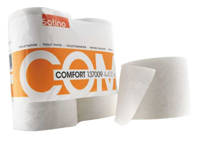 Toiletpapier satino 2-laags comfort 200vel wit 4rollen