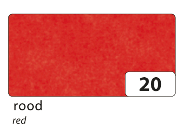 Zijdevloeipapier folia 50x70cm 20g nr23 rood set à 5vel
