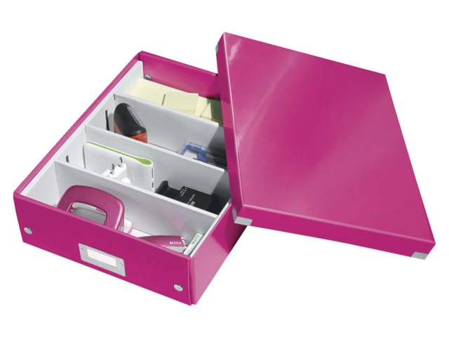 Opbergbox leitz click en store 280x100x370mm roze