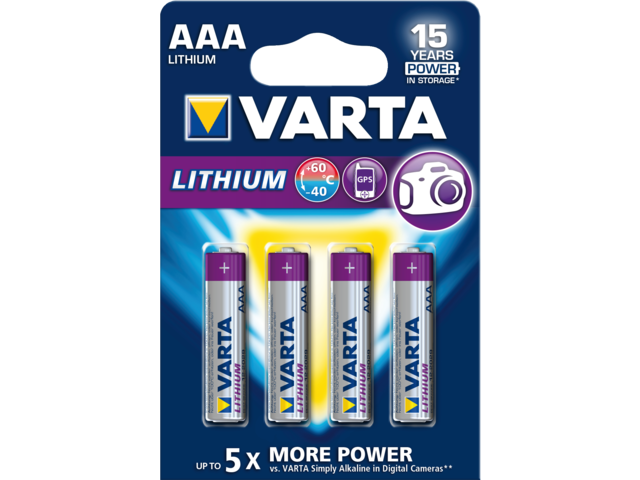 Batterij varta professional lithium 4xaaa