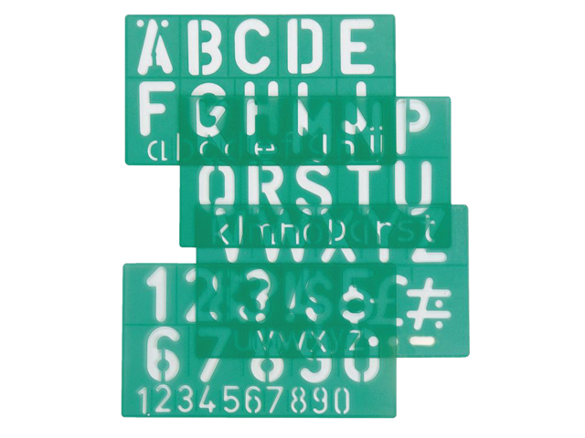 Lettersjabloon linex 50mm hoofdletters/letters/cijfers