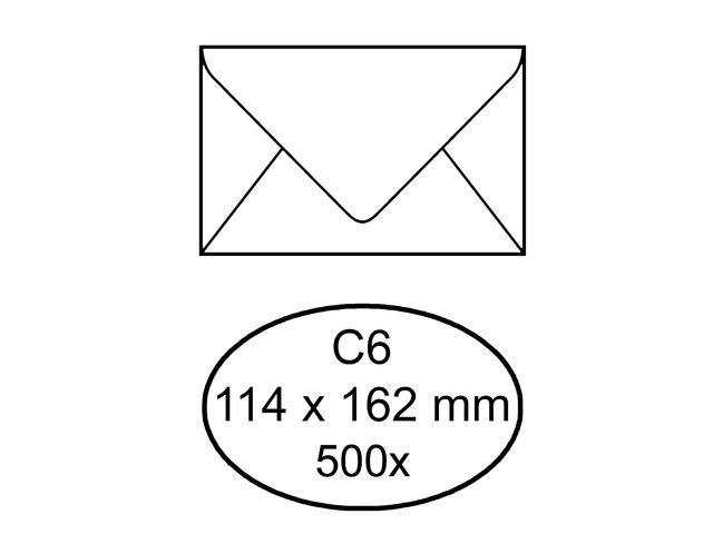 Envelop bank 114x162mm 70gr wit 1000stuks