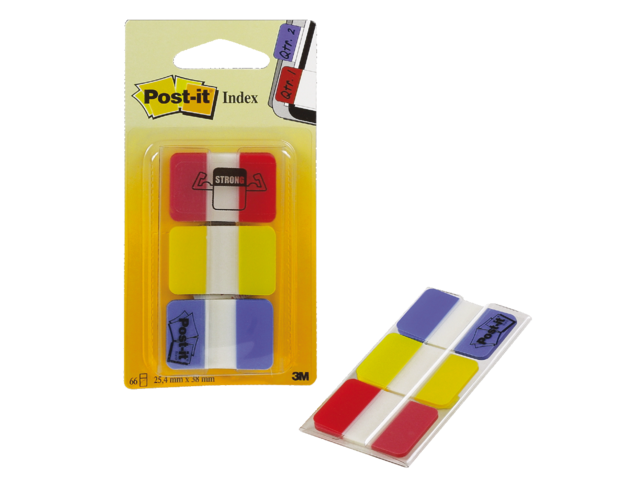Indextabs 3m post-it 686ryb strong rood/geel/blauw