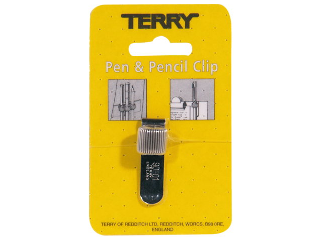 Terry clip tbv 1 pennen/potlood zilverkleurig