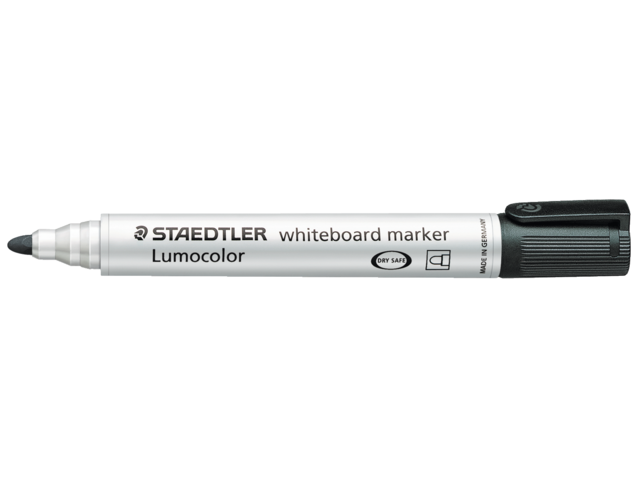 Viltstift staedtler 351 whiteboard rond zwart 2mm