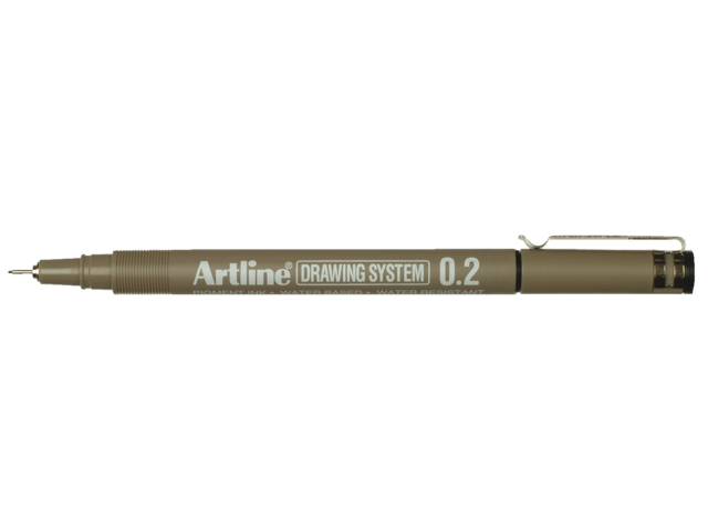 Fineliner artline zwart 0.2mm