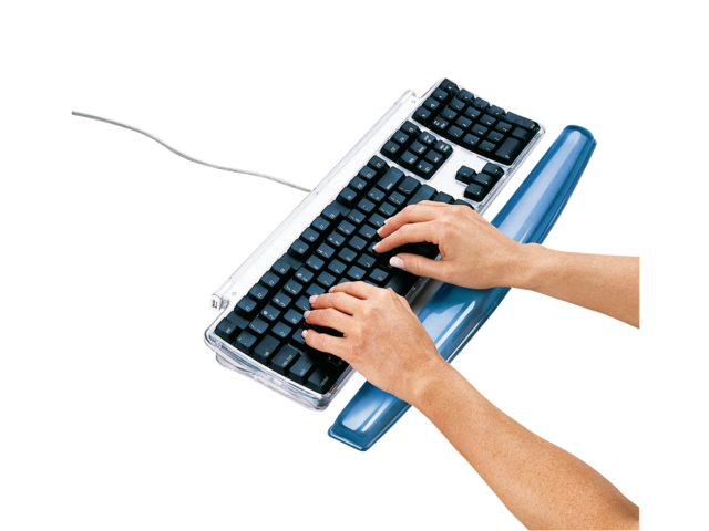 Polssteun toetsenbord fellowes transparant blauw