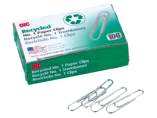 OIC paperclips Recycled