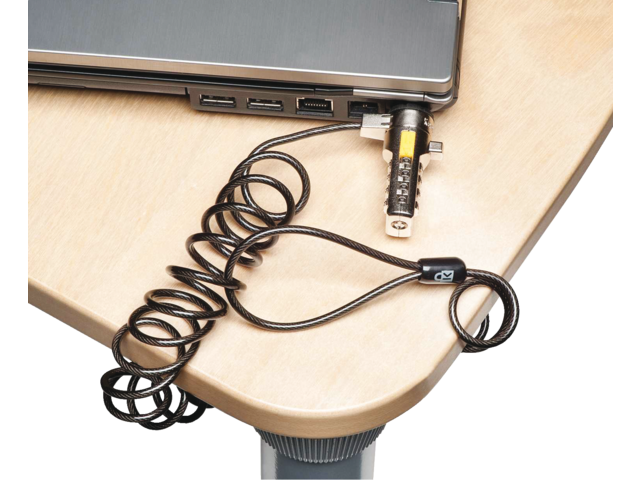 Beveiligingsset kensington portable laptop lock metaal/zwart
