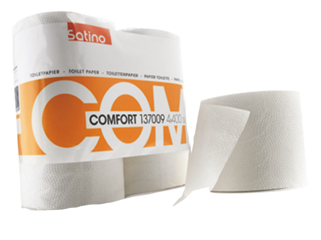 Toiletpapier satino 2-laags comfort 400vel wit 4rollen