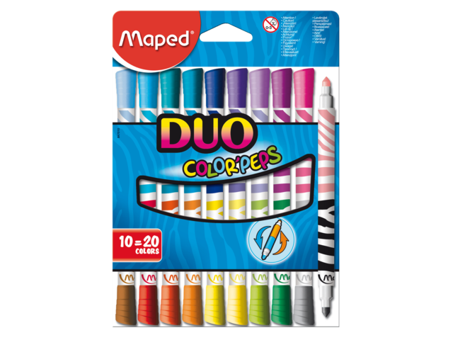 Viltstift maped color'peps duo karton ophangdoos 10stuks