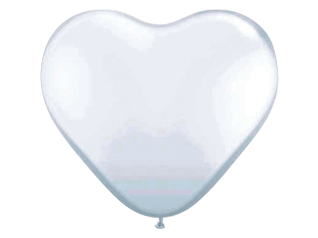 Ballonnen folat hart wit 8stuks 30cm